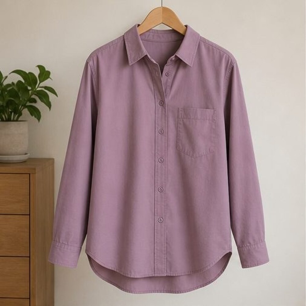 Mauve Poplin Button Down Shirt